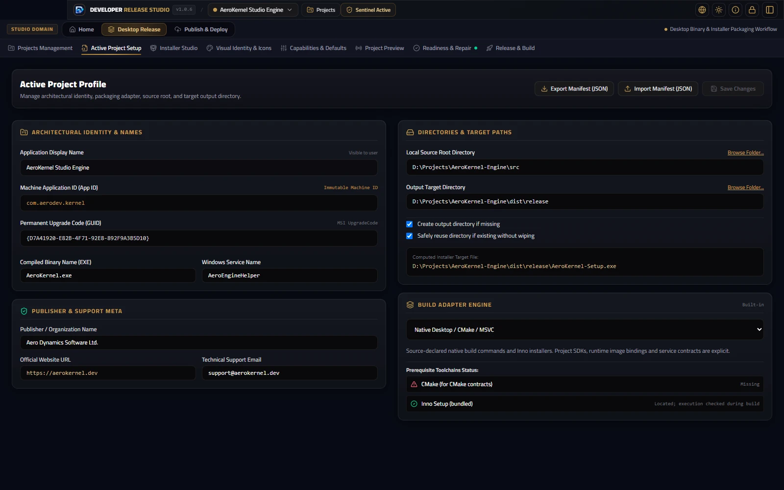 Developer Release Studio — Project & source
