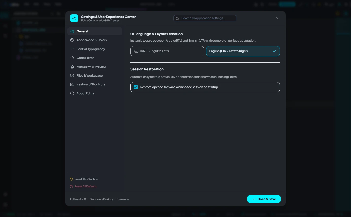Editra workspace — Make it yours