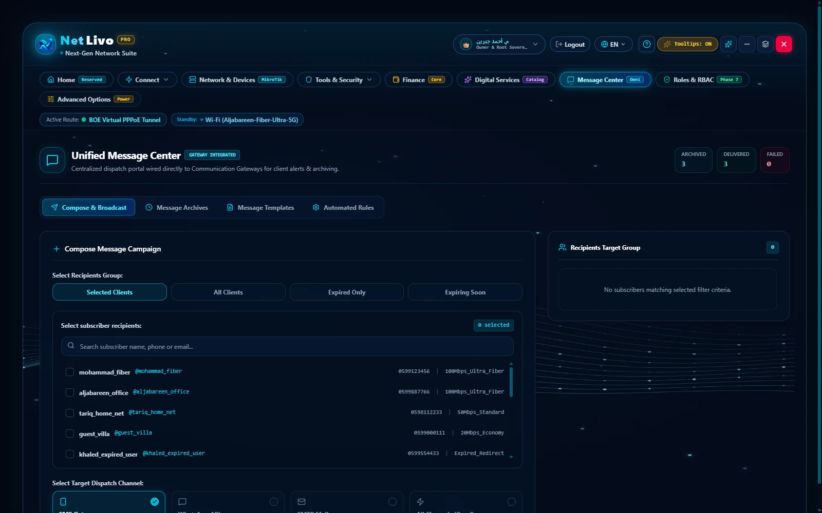 NetLivo — Messaging & automation